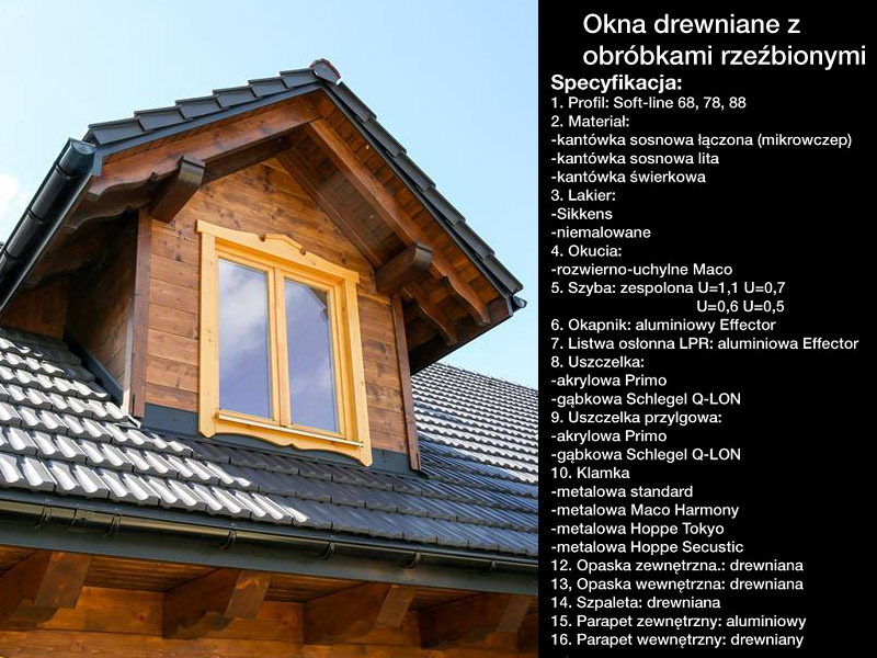 okna z obróbką rzezbiona specyfikacja